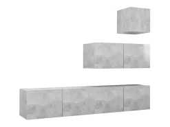 4 pcs conjunto móveis de TV derivados madeira cinzento cimento PT568150