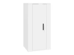 2 pcs conjunto móveis de TV derivados de madeira branco PT992402