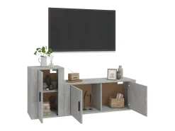 2 pcs conjunto móveis de TV derivados de madeira cinza cimento PT614067