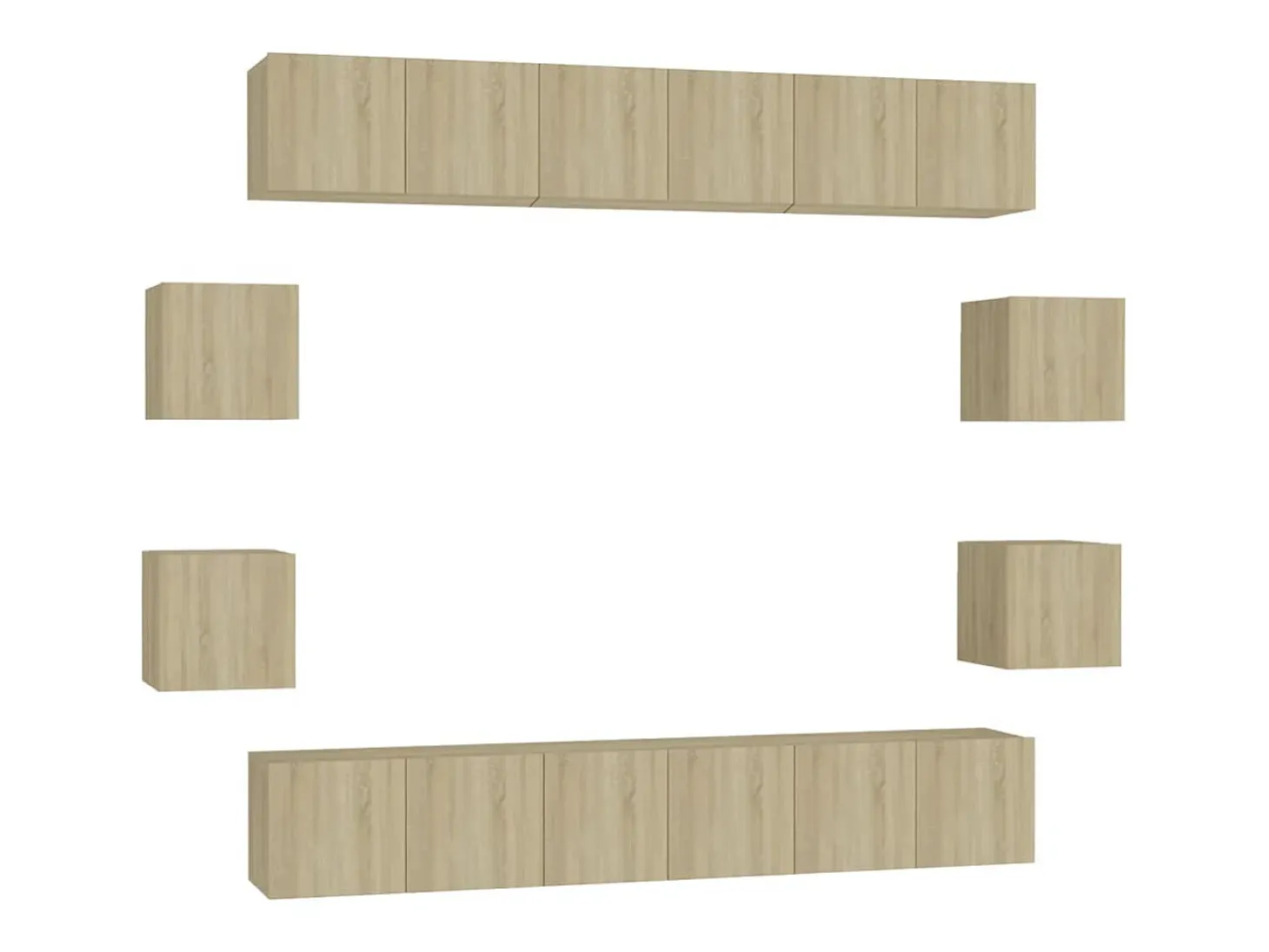 10 pcs conjunto móveis TV derivados de madeira carvalho sonoma PT122252