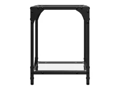 2 pcs Mesas de centro | Mesa de apoio | Mesa de café c/ topo vidro transparente 30x30x40cm aço