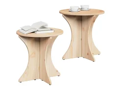 2 pcs Mesas de centro | Mesa de apoio | Mesa de café Natural 46x46x47 cm
