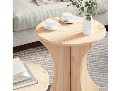 2 pcs Mesas de centro | Mesa de apoio | Mesa de café Natural 46x46x47 cm