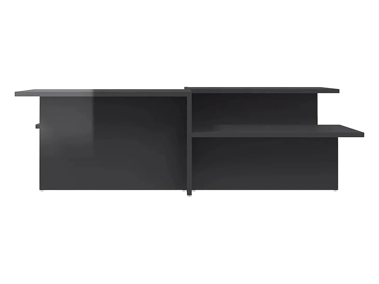 2 pcs Mesas de centro | Mesa de apoio | Mesa de café derivados de madeira cinzento brilhante