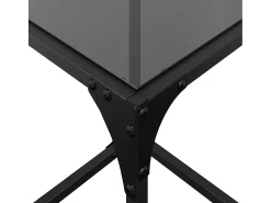2 pcs Mesas de centro | Mesa de apoio | Mesa de café c/ topo em vidro preto 30x30x40 cm aço