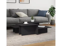 2 pcs Mesas de centro | Mesa de apoio | Mesa de café derivados de madeira cinzento