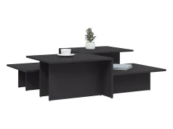 2 pcs Mesas de centro | Mesa de apoio | Mesa de café derivados de madeira cinzento