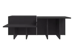 2 pcs Mesas de centro | Mesa de apoio | Mesa de café derivados de madeira cinzento