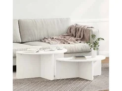 2 pcs Mesas de centro | Mesa de apoio | Mesa de café Branco 79x39.5x40 cm