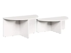 2 pcs Mesas de centro | Mesa de apoio | Mesa de café Branco 79x39.5x40 cm