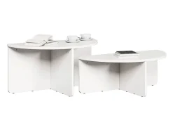 2 pcs Mesas de centro | Mesa de apoio | Mesa de café Branco 79x39.5x40 cm
