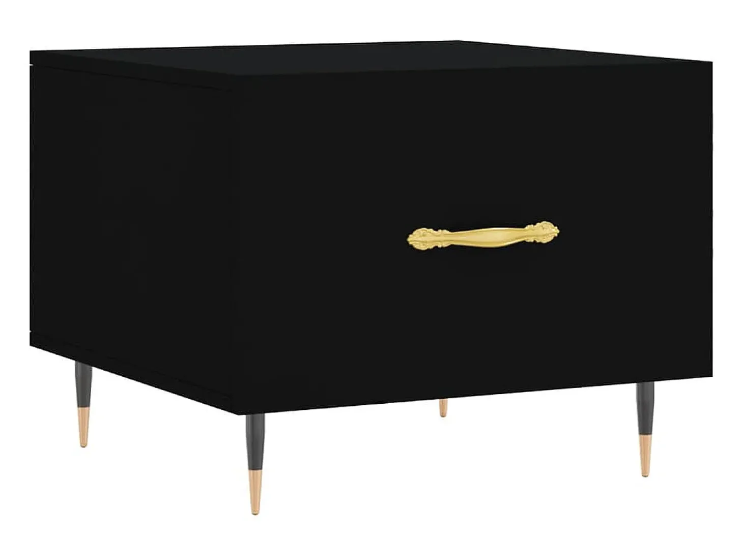 2 pcs Mesas de centro | Mesa de apoio | Mesa de café 50x50x40 cm madeira processada preto