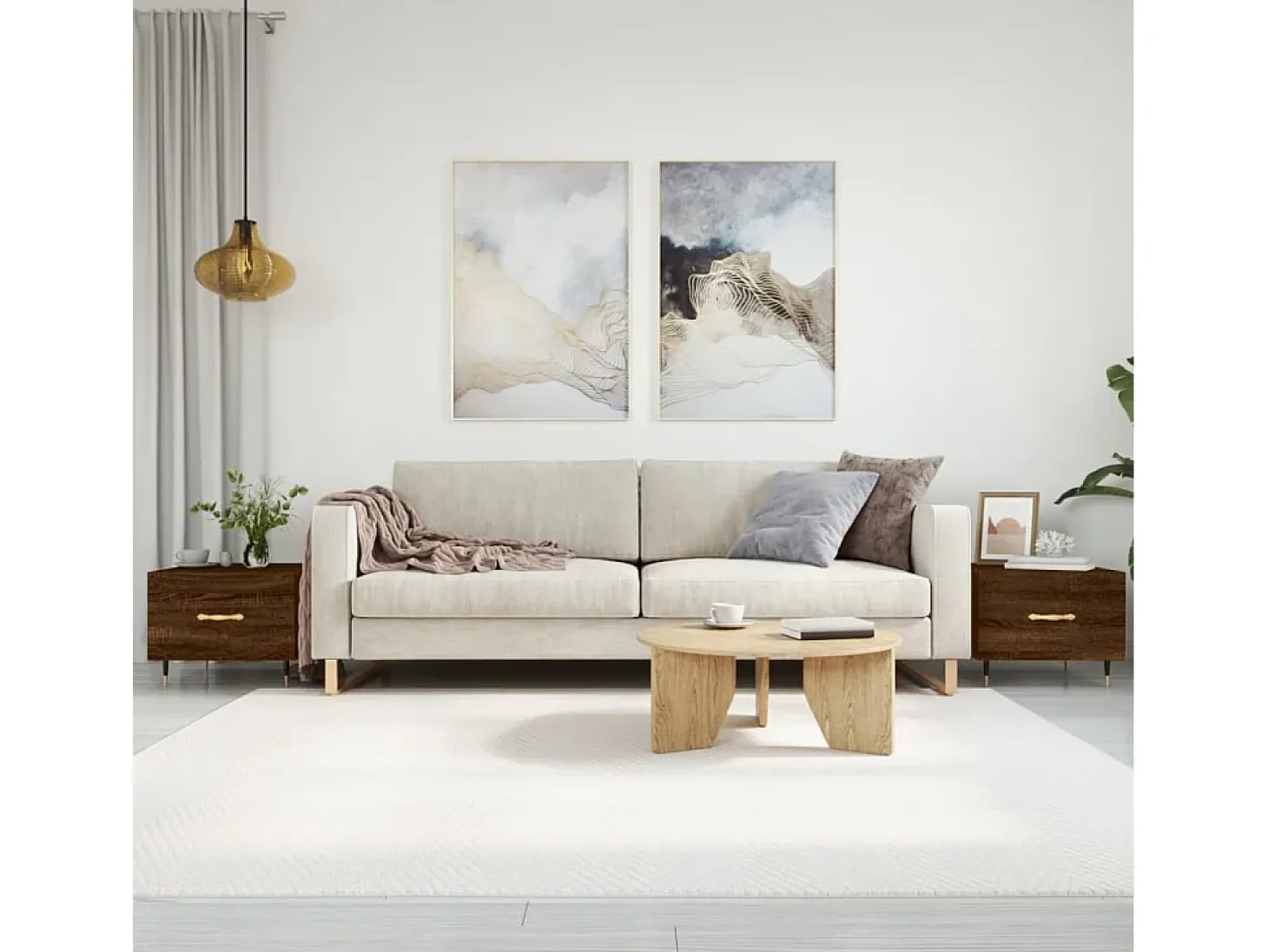 2 pcs Mesas de centro | Mesa de apoio | Mesa de café 50x50x40 cm madeira proc. carvalho castanho