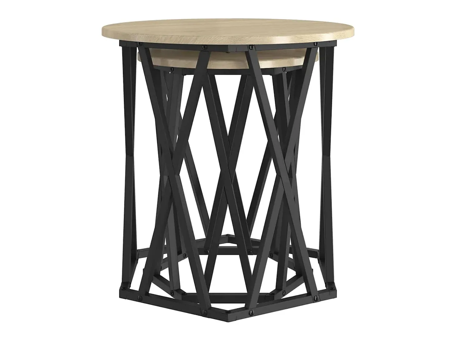 2 pcs Mesas de centro | Mesa de apoio | Mesa de café Carvalho sonoma 50x50x50 cm