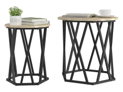 2 pcs Mesas de centro | Mesa de apoio | Mesa de café Carvalho sonoma 50x50x50 cm