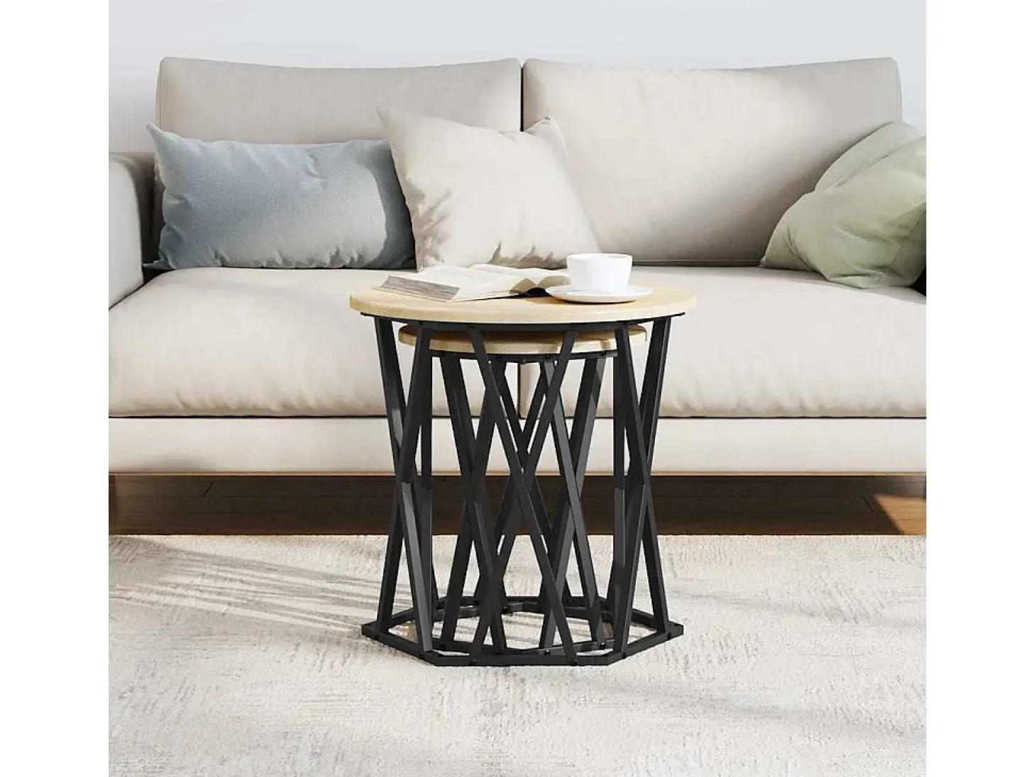 2 pcs Mesas de centro | Mesa de apoio | Mesa de café Carvalho sonoma 50x50x50 cm