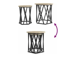 2 pcs Mesas de centro | Mesa de apoio | Mesa de café Carvalho sonoma 50x50x50 cm