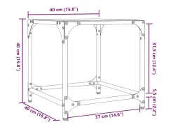 2 pcs Mesas de centro | Mesa de apoio | Mesa de café c/ topo vidro transparente 40x40x40cm aço