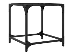 2 pcs Mesas de centro | Mesa de apoio | Mesa de café c/ topo vidro transparente 40x40x40cm aço