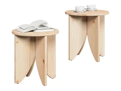2 pcs Mesas de centro | Mesa de apoio | Mesa de café Natural 41.5x41.5x44 cm