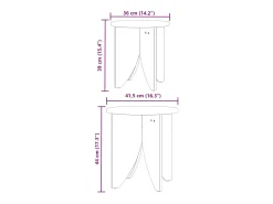 2 pcs Mesas de centro | Mesa de apoio | Mesa de café Natural 41.5x41.5x44 cm