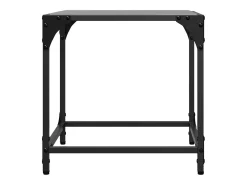 2 pcs Mesas de centro | Mesa de apoio | Mesa de café c/ topo em vidro preto 40x40x40 cm aço