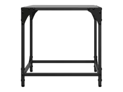 2 pcs Mesas de centro | Mesa de apoio | Mesa de café c/ topo em vidro preto 40x40x40 cm aço