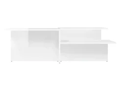 2 pcs Mesas de centro | Mesa de apoio | Mesa de café derivados de madeira branco brilhante