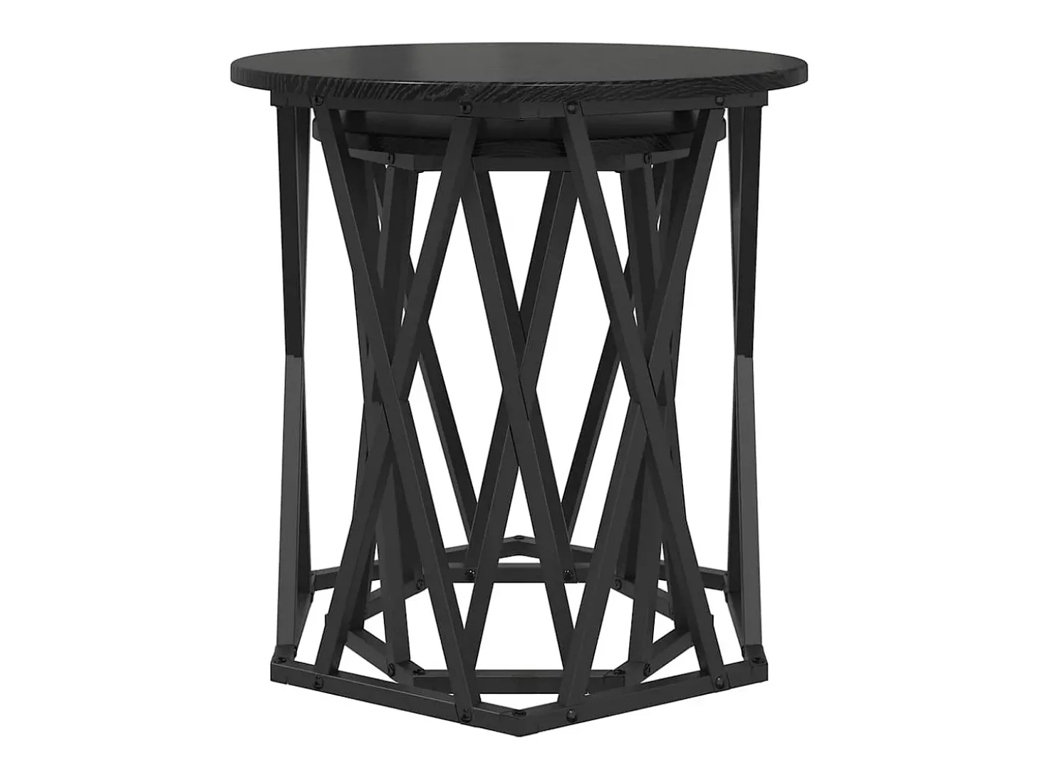 2 pcs Mesas de centro | Mesa de apoio | Mesa de café Carvalho preto 50x50x50 cm
