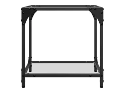 2 pcs Mesas de centro | Mesa de apoio | Mesa de café c/ topo vidro transparente 40x40x40cm aço