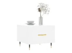 2 pcs Mesas de centro | Mesa de apoio | Mesa de café 50x50x40 cm madeira processada branco