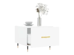 2 pcs Mesas de centro | Mesa de apoio | Mesa de café 50x50x40 cm madeira processada branco