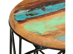 2 pcs Mesas de centro | Mesa de apoio | Mesa de café madeira recuperada maciça