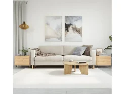 2 pcs Mesas de centro | Mesa de apoio | Mesa de café 50x50x40cm deriv. madeira carvalho sonoma