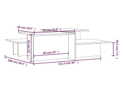 2 pcs Mesas de centro | Mesa de apoio | Mesa de café derivados de madeira cinzento-cimento