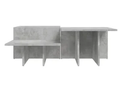2 pcs Mesas de centro | Mesa de apoio | Mesa de café derivados de madeira cinzento-cimento