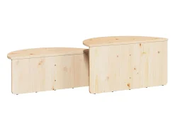 2 pcs Mesas de centro | Mesa de apoio | Mesa de café Natural 79x39.5x40 cm