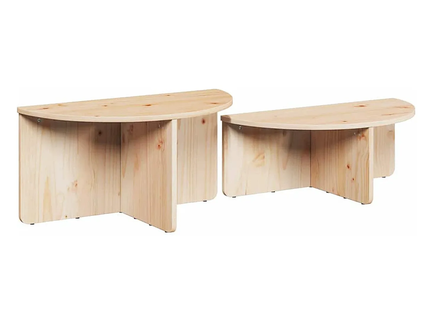 2 pcs Mesas de centro | Mesa de apoio | Mesa de café Natural 79x39.5x40 cm
