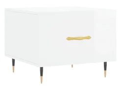2 pcs Mesas de centro | Mesa de apoio | Mesa de café 50x50x40 cm branco brilhante