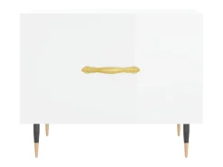 2 pcs Mesas de centro | Mesa de apoio | Mesa de café 50x50x40 cm branco brilhante