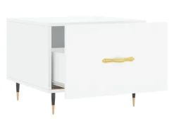 2 pcs Mesas de centro | Mesa de apoio | Mesa de café 50x50x40 cm branco brilhante