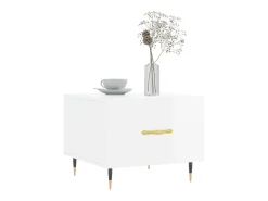 2 pcs Mesas de centro | Mesa de apoio | Mesa de café 50x50x40 cm branco brilhante