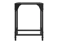 2 pcs Mesas de centro | Mesa de apoio | Mesa de café c/ topo vidro transparente 30x30x40cm aço