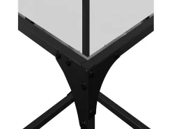 2 pcs Mesas de centro | Mesa de apoio | Mesa de café c/ topo vidro transparente 30x30x40cm aço