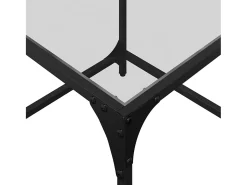 2 pcs Mesas de centro | Mesa de apoio | Mesa de café c/ topo vidro transparente 50x50x40cm aço