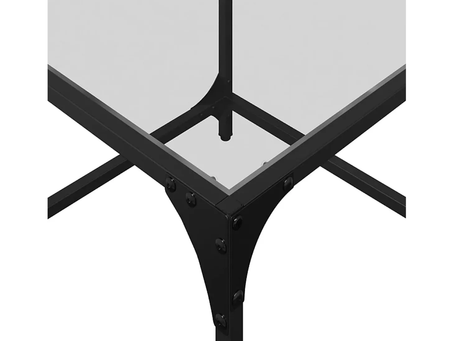 2 pcs Mesas de centro | Mesa de apoio | Mesa de café c/ topo vidro transparente 50x50x40cm aço