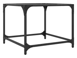 2 pcs Mesas de centro | Mesa de apoio | Mesa de café c/ topo vidro transparente 50x50x40cm aço