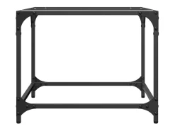 2 pcs Mesas de centro | Mesa de apoio | Mesa de café c/ topo vidro transparente 50x50x40cm aço