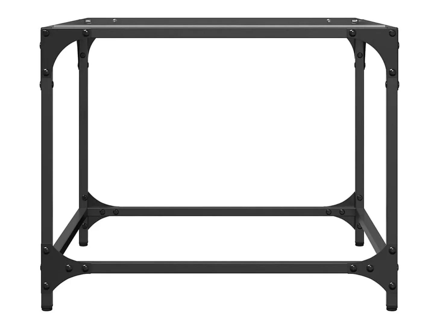 2 pcs Mesas de centro | Mesa de apoio | Mesa de café c/ topo vidro transparente 50x50x40cm aço