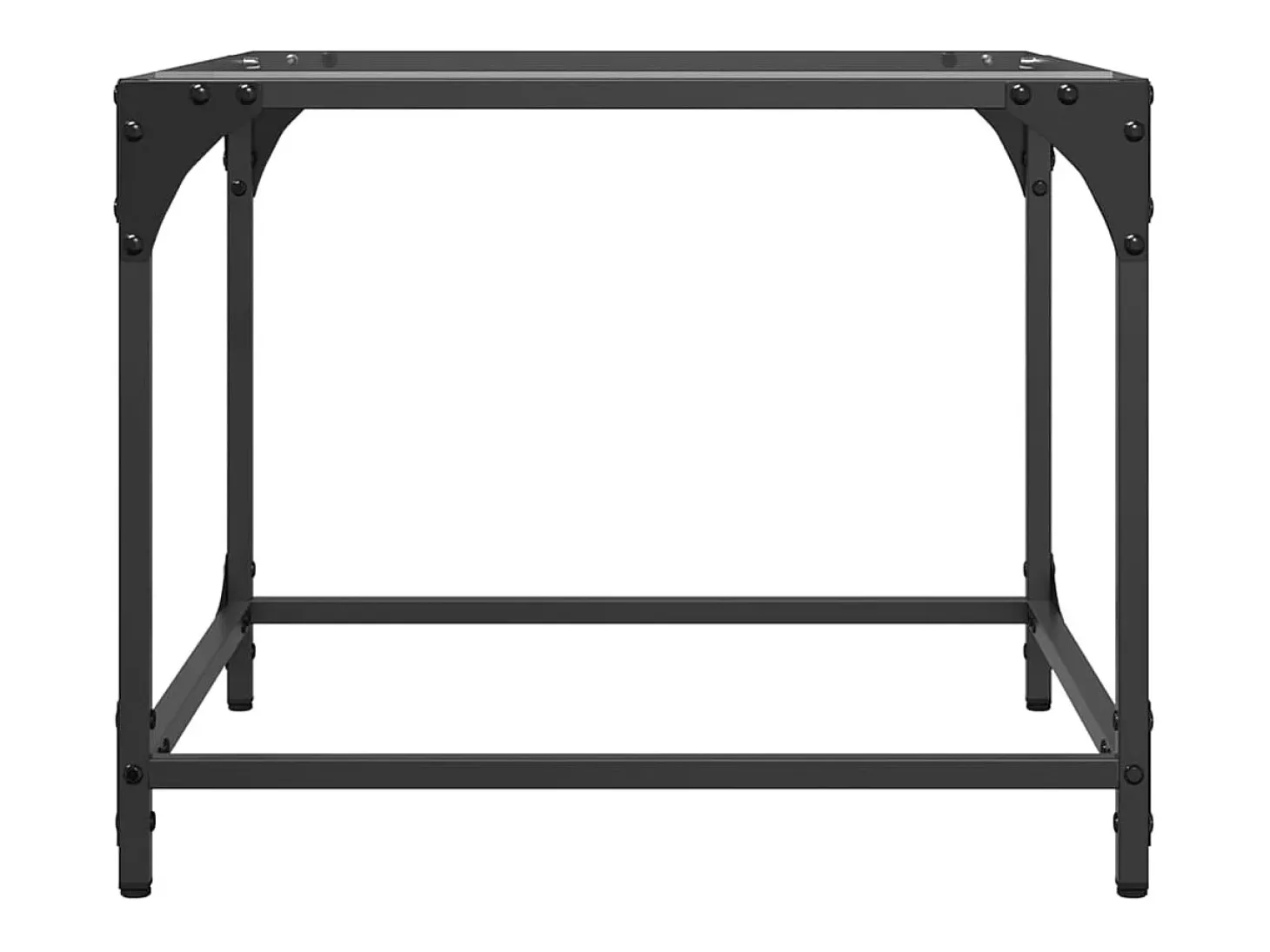 2 pcs Mesas de centro | Mesa de apoio | Mesa de café c/ topo vidro transparente 50x50x40cm aço